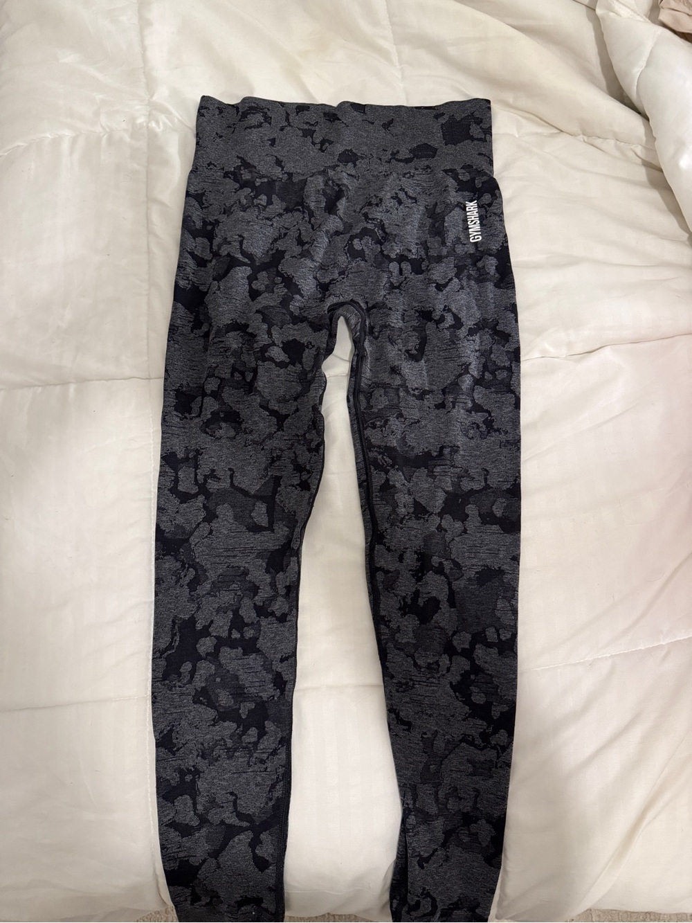 Gymshark Black & Gray Camo Seamless Leggings
